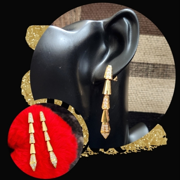 serpenti gold shiny earrings ✨️ - Picture 1 of 5